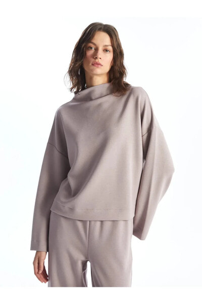 LCW Vision Dik Yaka Oversize Kadın Sweatshirt