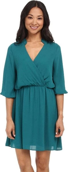 Brigitte Bailey 243182 Womens Solid Fit & Flare Dress Emerald Green Size Small