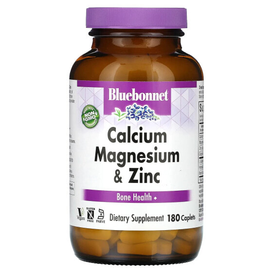 Витамины для костей Bluebonnet Nutrition Calcium Magnesium & Zinc 180 капсул