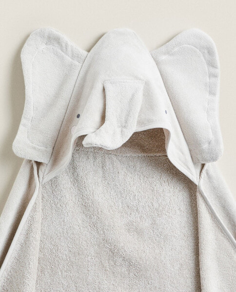 Children’s elephant velour hooded towel