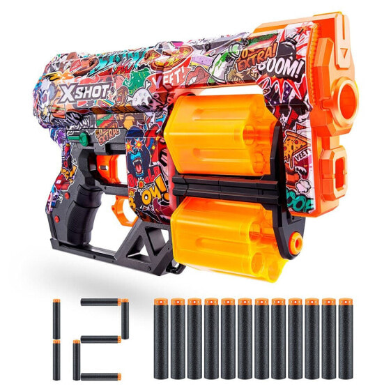 X-SHOT Skins Double Toy Gun With 12 Foam Darts