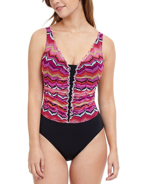 Profile By Gottex Palm Springs V-Neck One-Piece Women's