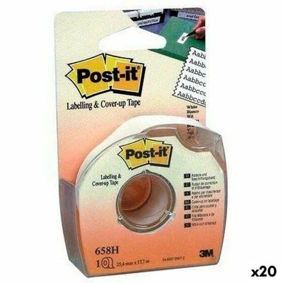 Клейкая лента Post-it 658H Белая 25,4 мм x 17,7 м (12 штук)