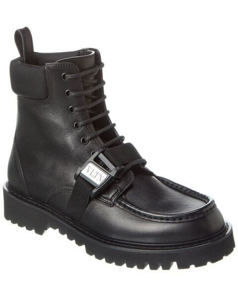 Valentino Leather Boot Men's Black 40