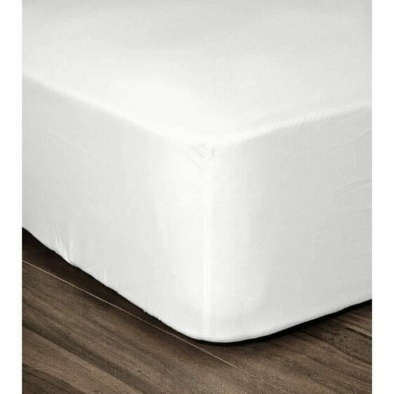 Fitted sheet Lovely Home 100% cotton White 160 x 200 cm