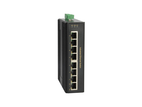 LevelOne 8-Port Gigabit PoE Industrial Switch - 8 PoE Outputs - 802.3at/af PoE - 200W - -40°C to 75°C - Unmanaged - Gigabit Ethernet (10/100/1000) - Full duplex - Power over Ethernet (PoE) - Wall mountable