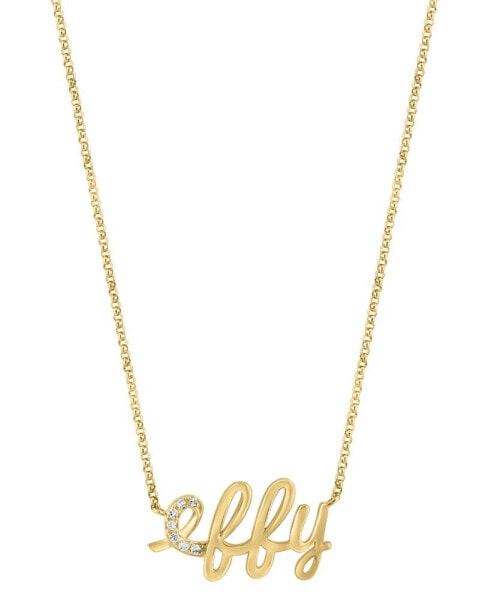 EFFY® Diamond Logo 18" Pendant Necklace (1/20 ct. t.w.) in 14k Gold