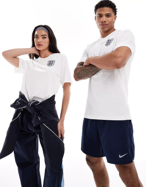 Nike Football – Euro 2024 England – Unisex-T-Shirt in Weiß mit Wappen-Logo