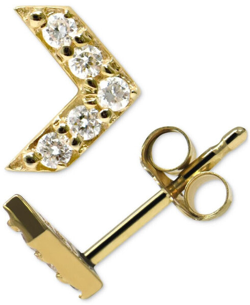 Diamond Chevron Stud Earrings (1/10 ct. t.w.) in 14k Gold