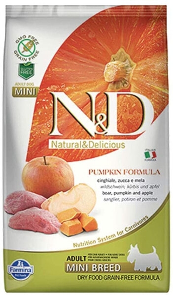 Farmina N&D Pumpkin Adult Mini Pellets Dog Food (Dry Food, with High Quality Vitamins and Natural Antioxidants, Corn Free, Ingredients: Wild Boar and Apple, Serving Size: 800 g)