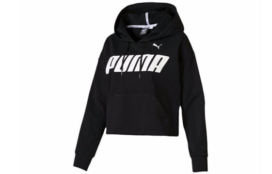 Puma Modern 印花连帽套头卫衣 女款 黑色 / Трендовая толстовка Puma Modern / hoodie 844023-01