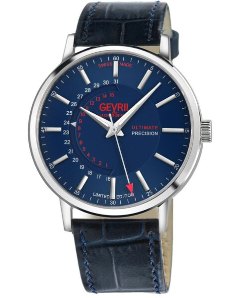 Часы Gevril Guggenheim Blue Leather 40mm
