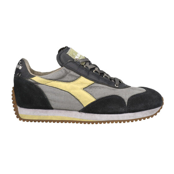 Diadora Equipe H Dirty Stone Wash Evo Lace Up Mens Black, Grey Sneakers Casual