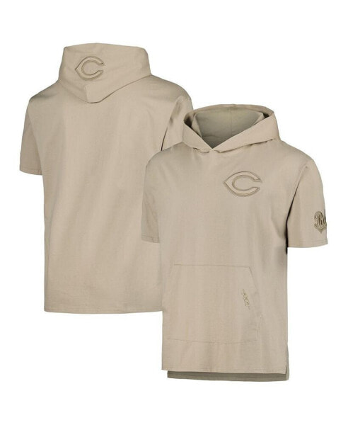 Men's Tan Cincinnati Reds Neutral Short Sleeve Hoodie T-shirt