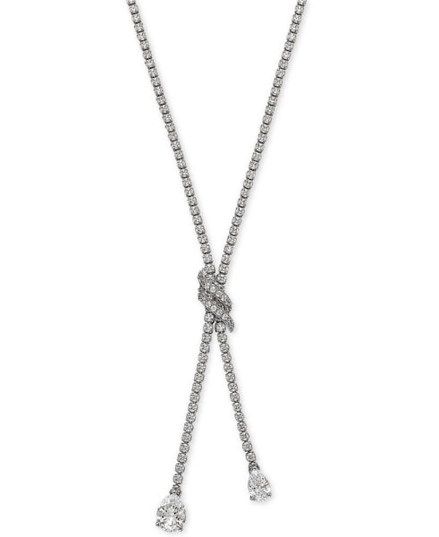 Cubic Zirconia Lariat Necklace in Sterling Silver