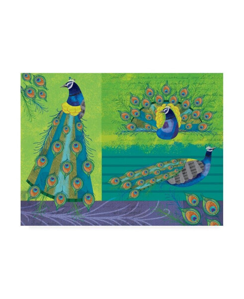 Holli Conger Peacocks pattern 1 Canvas Art - 27" x 33.5"
