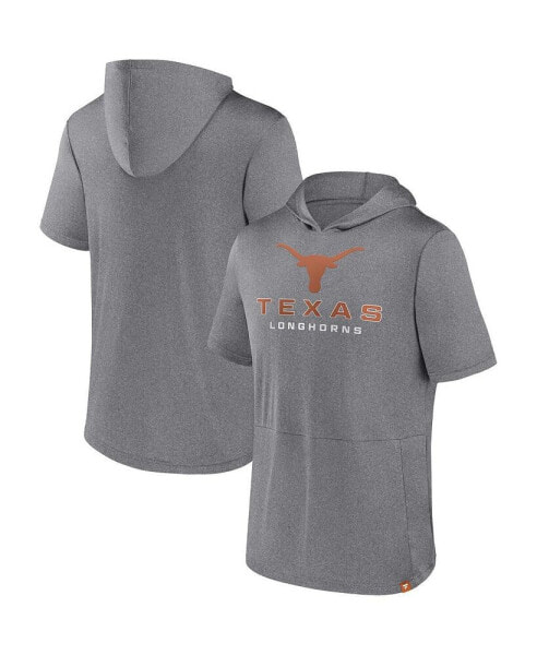 Men's Heather Gray Texas Longhorns Modern Stack Hoodie T-shirt
