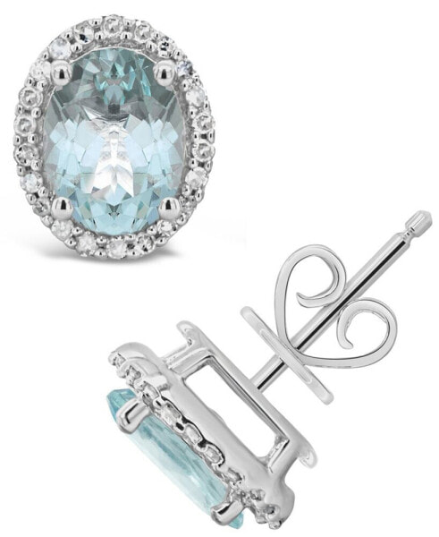 Серьги Macys Aquamarine & Diamond Stud