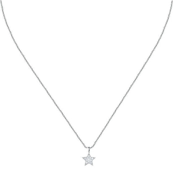 Silver women´s necklace Star with zircons Silver LPS10AWV15