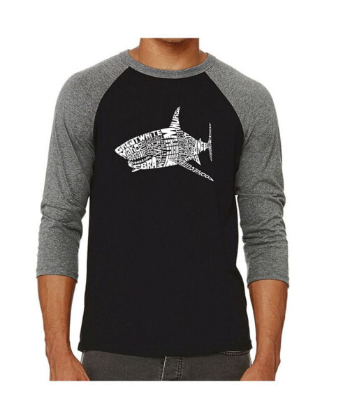 Species of Shark Men's Raglan Word Art T-shirt