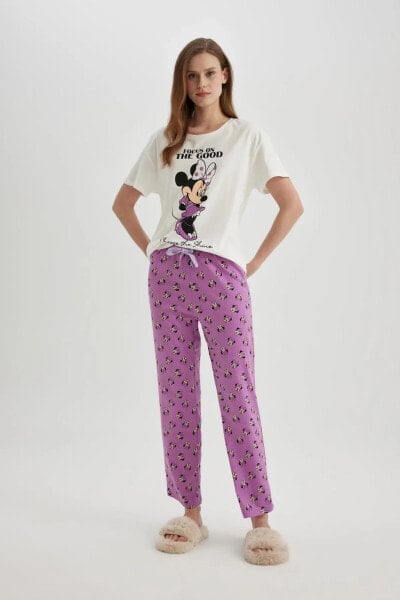 Fall In Love Disney Mickey & Minnie Regular Fit Kısa Kollu Pijama Takımı B6192ax24sp