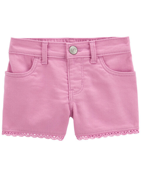 Baby Eyelet Trim Denim Shorts 12M