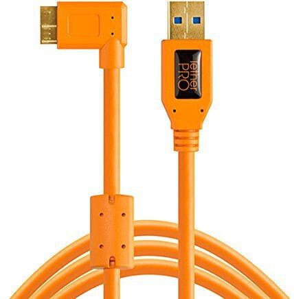 Tether Tools TPro USB 3.0 Micro-B Right Angle 4.6m/15' ORG (TET-CU61RT15-ORG)