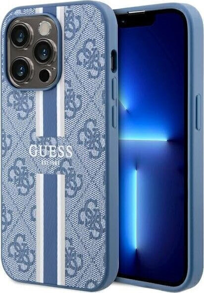 Guess Etui Guess GUHMP14XP4RPSB Apple iPhone 14 Pro Max niebieski/blue hardcase 4G Printed Stripes MagSafe