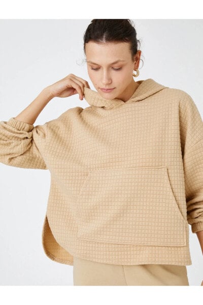 Свитшот утепленный с капюшоном Koton Oversize Kanguru Cepli