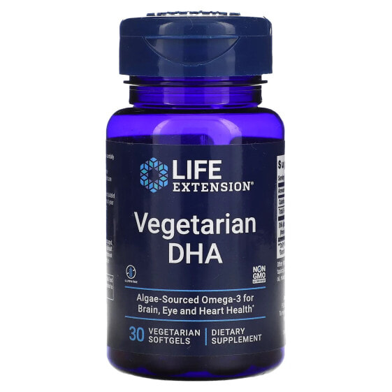 БАД для вегетарианцев Life Extension DHA, 30 вегетарианских капсул
