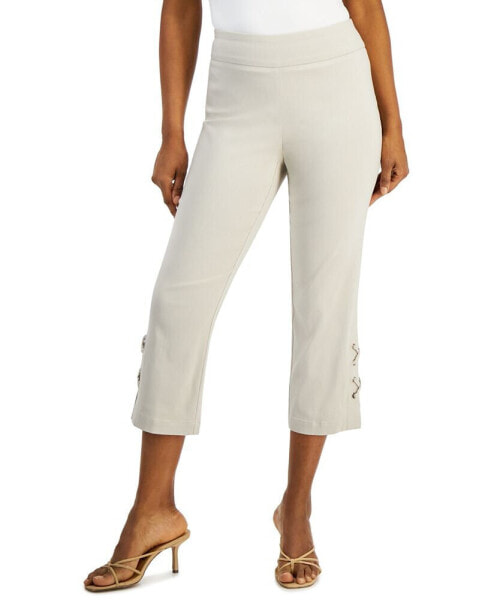 Petite Side-Lace-Up Capri Pants, Created for Macy's
