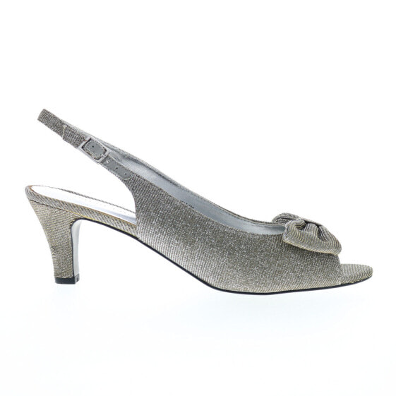 David Tate Spirit Womens Gray Narrow Canvas Slingback Heels Shoes 9.5