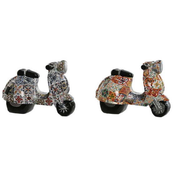 Decorative Figure Home ESPRIT Multicolour Mediterranean scooter 14 x 8 x 11 cm (2 Units)
