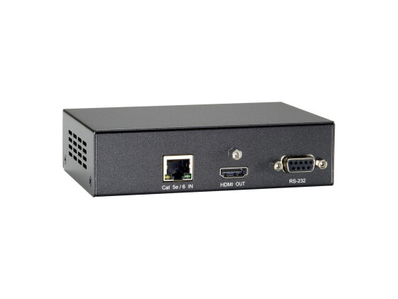 LevelOne HDMI over Cat.5 Receiver - HDBaseT - 100m - 802.3af PoE - 3840 x 2160 pixels - AV receiver - 100 m - 3D - Black - HDCP
