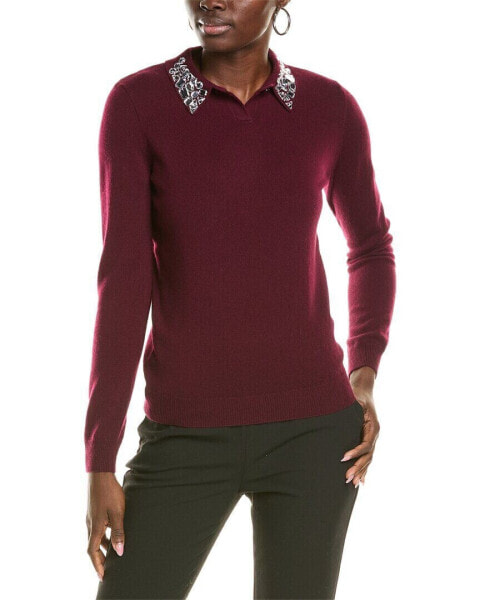 Sofiacashmere Embellished Collar Cashmere Sweater Women's