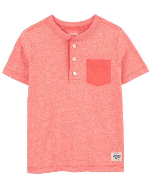 Baby Heathered Pocket Henley 12M