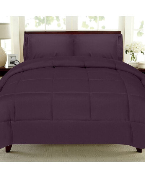 Solid Color Box Stitch Down Alternative Twin Comforter