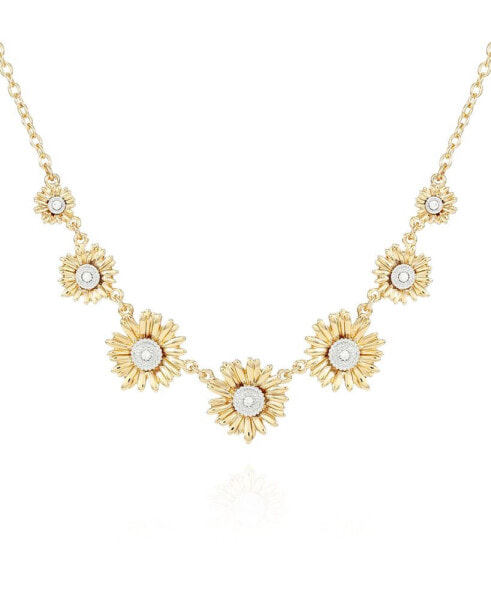 Gold-Tone Sunflower Pendant Necklace