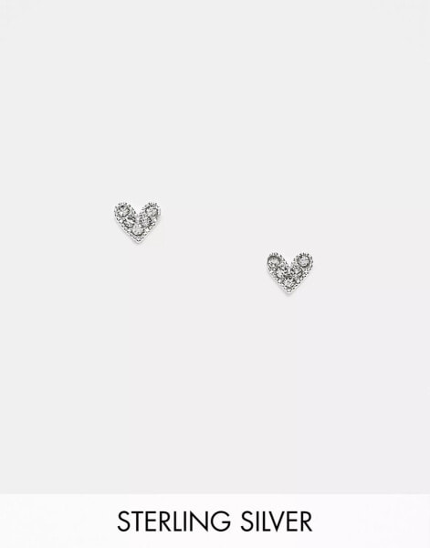 Kingsley Ryan multi gem heart stud earrings in sterling silver