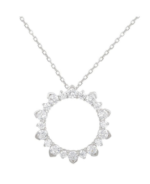 Suzy Levian New York suzy Levian Sterling Silver Cubic Zirconia Starburst Open Circle Pendant Necklace