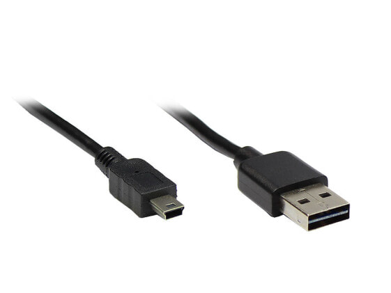 Good Connections USB 2.0 A/mini, 1m, 1 m, USB A, Mini-USB A, USB 2.0, Male/Male, Black