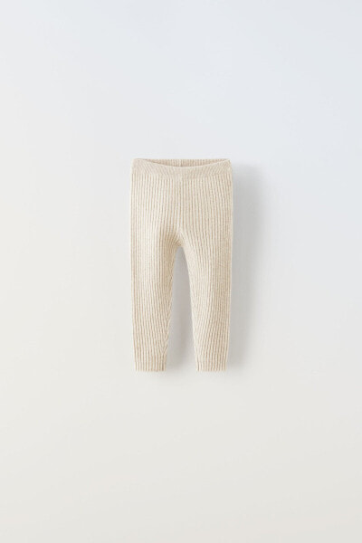 Ribbed knit 100% cashmere leggings