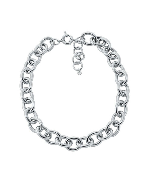 Platinum-Plated Brass Statement Chain Necklace