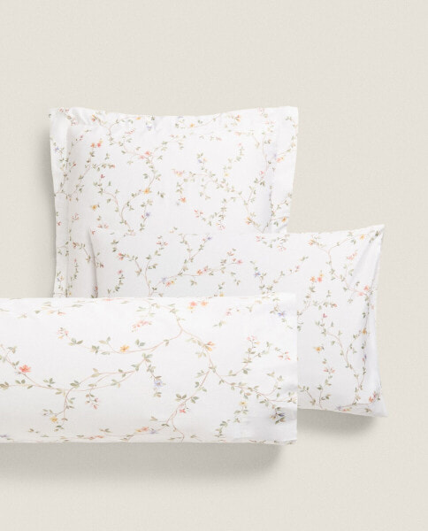 Floral print pillowcase