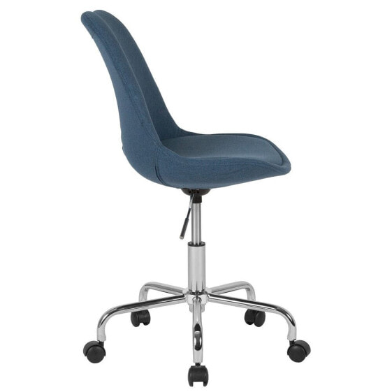 Aurora Series Mid-Back Blue Fabric Task Chair With Pneumatic Lift And Chrome Base