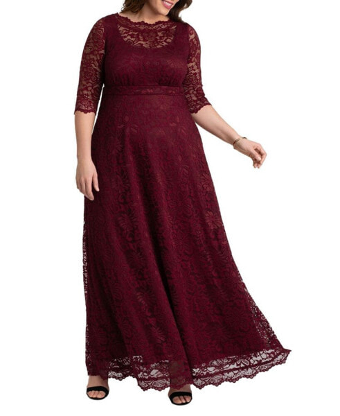 Women'sPlus Size Leona Lace Long Formal Gown