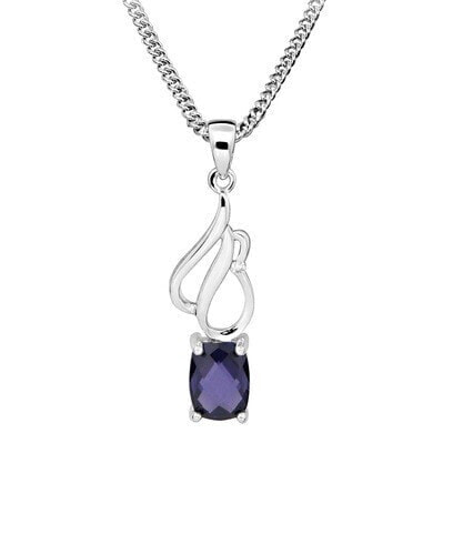Silver pendant with purple zircon SVLP0645SH8F100