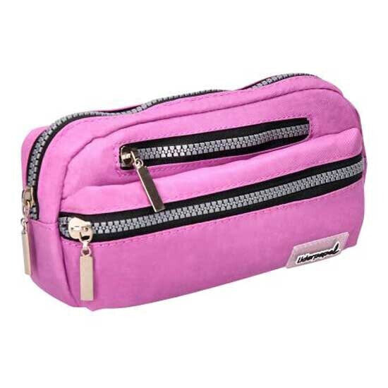 LIDERPAPEL School bag oval carryall 3 pockets pastel violet 195x40x100 mm