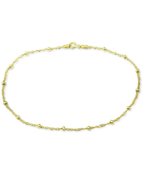 Giani Bernini small Beaded Singapore 16" Chain Necklace in 18k Gold-Plated Sterling Silver, Created for Macy's