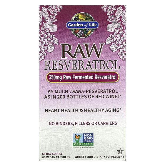 RAW Resveratrol, 350 mg, 60 Vegan Capsules